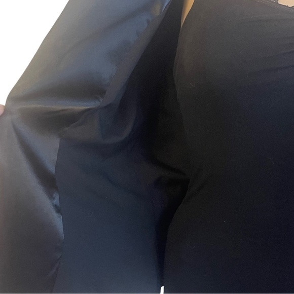 CHICO'S Blue and Black Lace Open Front Lightweight Jacket/Blazer - Picture 4 of 11